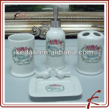 new design ceramic bathroom set with rose garden decal